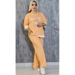 ست تیشرت شلوار نوار سفید