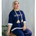 ست تیشرت شلوار نوار سفید