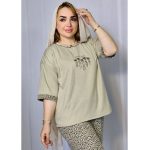 ست تیشرت شلوار نوار پلنگی