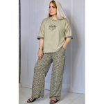 ست تیشرت شلوار نوار پلنگی