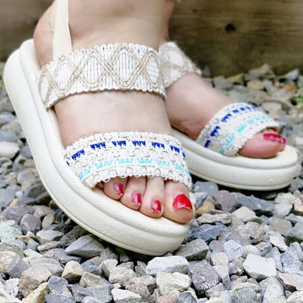 صندل کنفی کرم آبی - مانتو پاتریس رشت