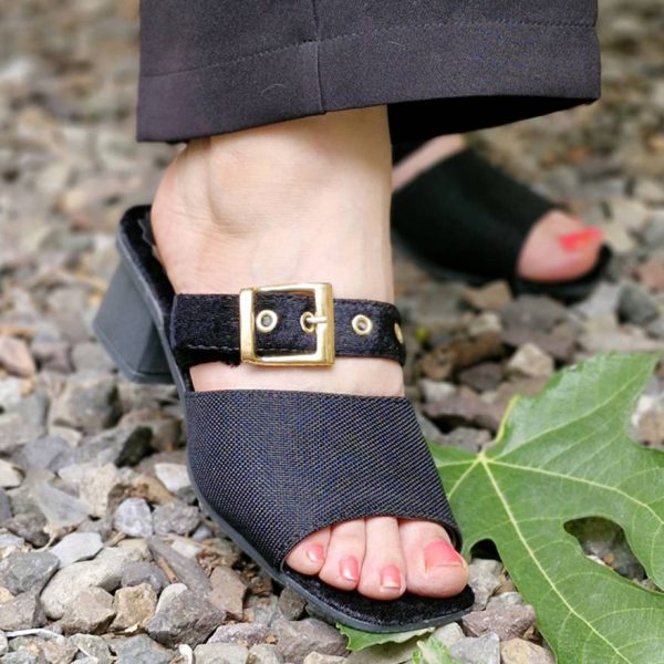 صندل مراکشی پاشنه دار مشکی