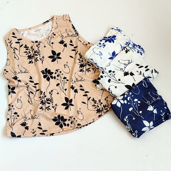 ست تیشرت شورتک گلدار