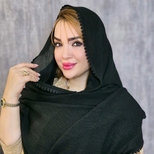 شال لبه عدسی مشکی - مانتو پاتریس رشت