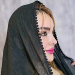 شال لبه عدسی مشکی