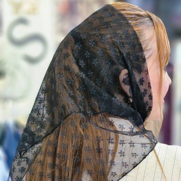 مینی اسکارف توری مشکی