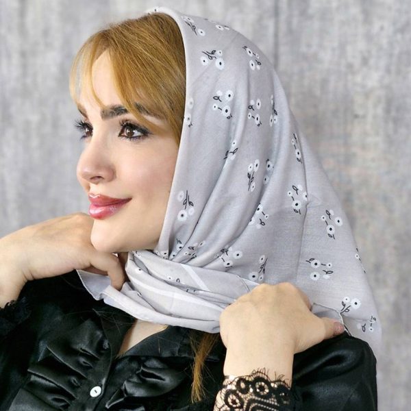 مینی اسکارف گل سفید