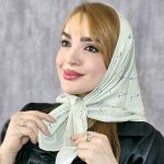 مینی اسکارف گل سفید