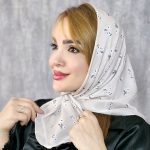 مینی اسکارف گل سفید - مانتو پاتریس رشت