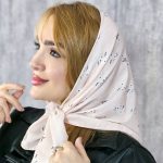 مینی اسکارف گل سفید