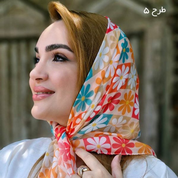 مینی اسکارف گل گلی نخی