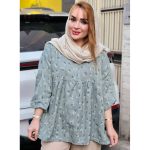 تونیک جلوبسته چین دار گل ریز - مانتو پاتریس رشت