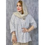 تونیک جلوبسته چین دار گل ریز