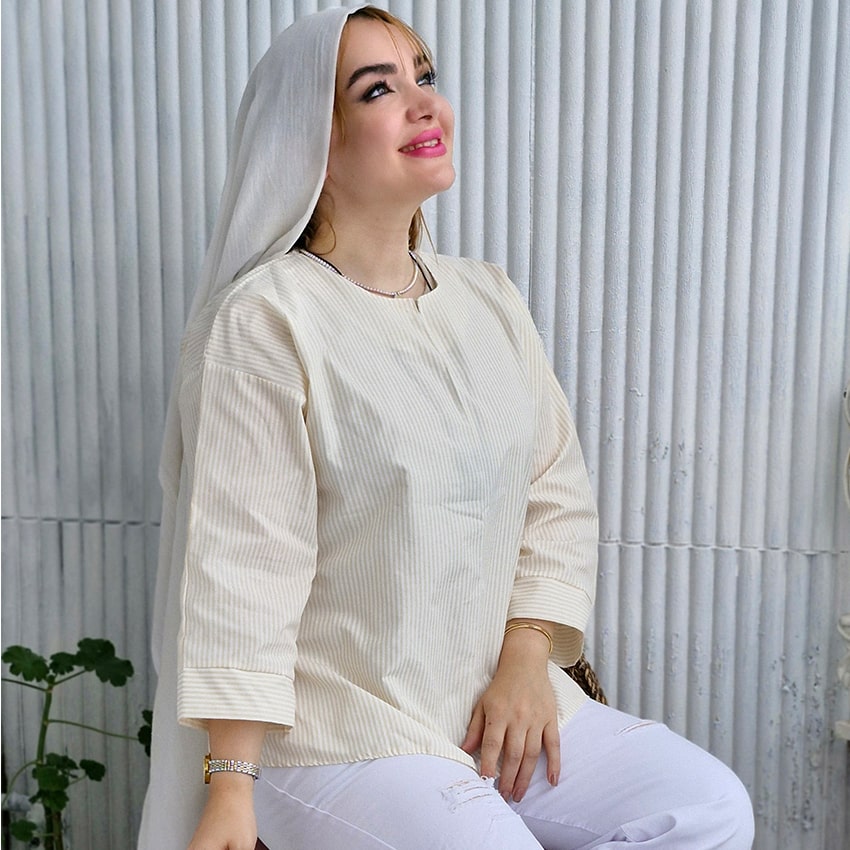 شومیز خطی جلو بسته - مانتو پاتریس رشت