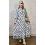 پیراهن ساحلی دکمه ای گلدار