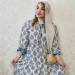 پیراهن ساحلی دکمه ای گلدار