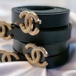 کمربند چنل مشکی چرم - مانتو پاتریس رشت