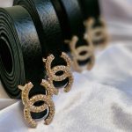 کمربند چنل مشکی چرم