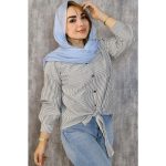 شومیز راه راه گره ای