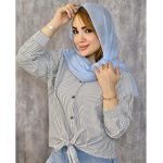 شومیز راه راه گره ای