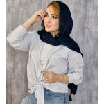 شومیز راه راه گره ای