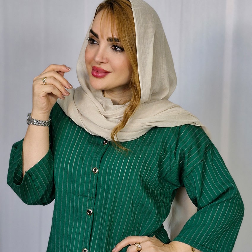 مانتو راه راه جلو دکمه - مانتو پاتریس رشت