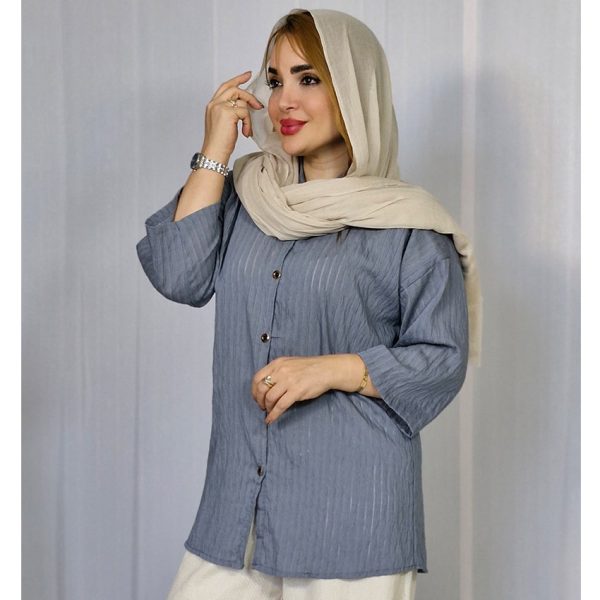 مانتو راه راه جلو دکمه - مانتو پاتریس رشت