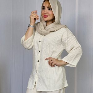 مانتو راه راه جلو دکمه - مانتو پاتریس رشت