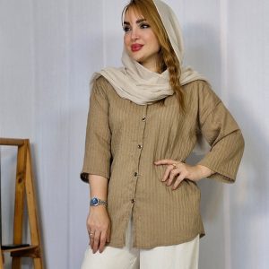 مانتو راه راه جلو دکمه - مانتو پاتریس رشت