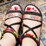 صندل مرواریدی مشکی