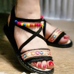 صندل مرواریدی مشکی - مانتو پاتریس رشت