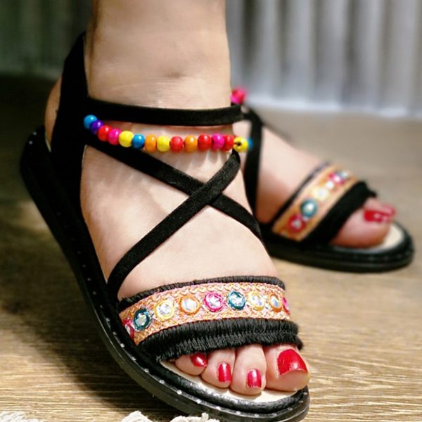 صندل مرواریدی مشکی - مانتو پاتریس رشت