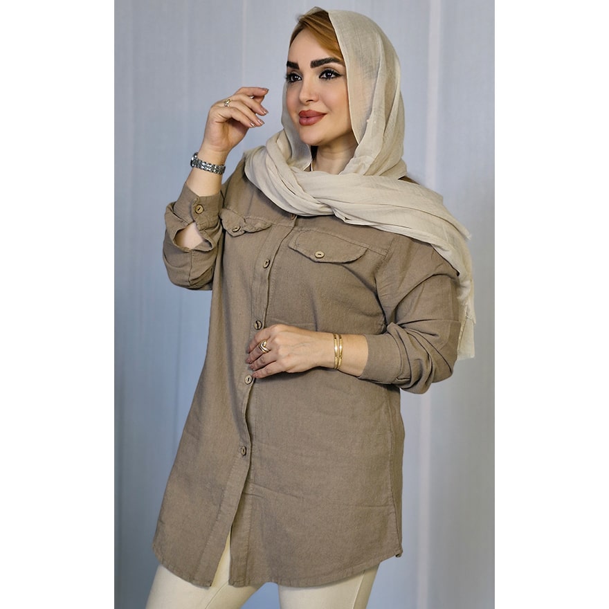 مانتو الیاف جیب نما-