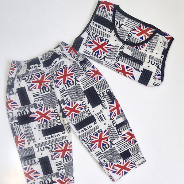 ست تاپ شلوارک روزنامه ای