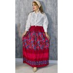 دامن نخی نقطه ای گلدار