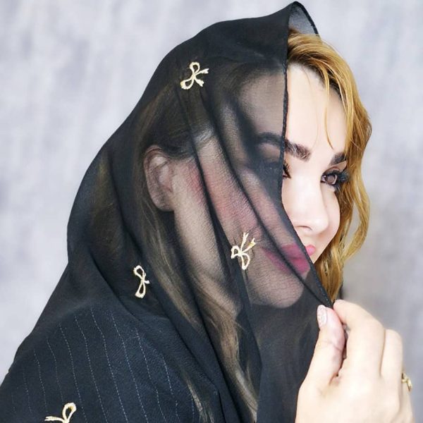 شال محرمی پاپیون مشکی