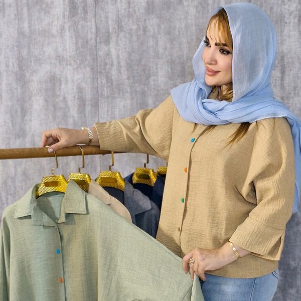 460005-2-min شومیز دکمه رنگی