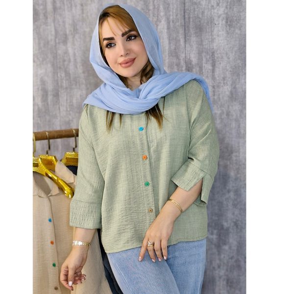 460005-7-min شومیز دکمه رنگی