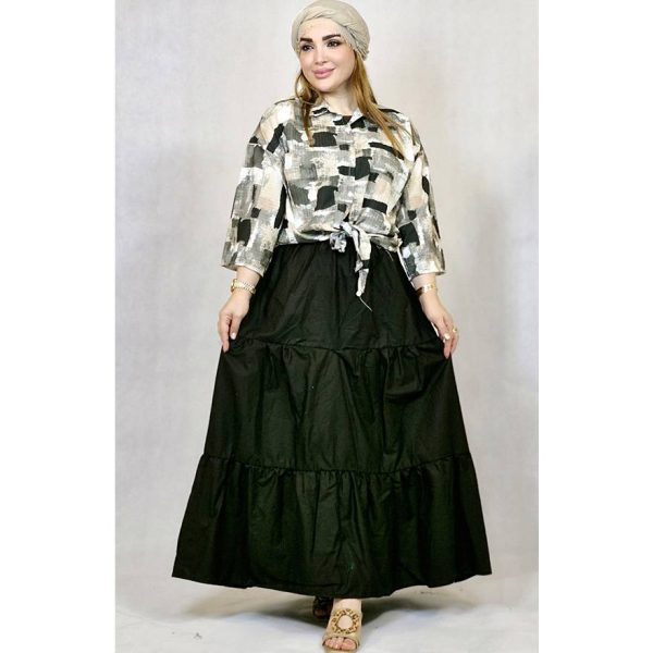 20900899-1 دامن لینن چین دار - مانتو پاتریس رشت