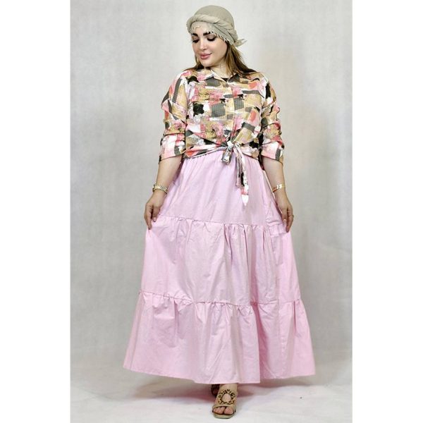 20900899-6 دامن لینن چین دار - مانتو پاتریس رشت