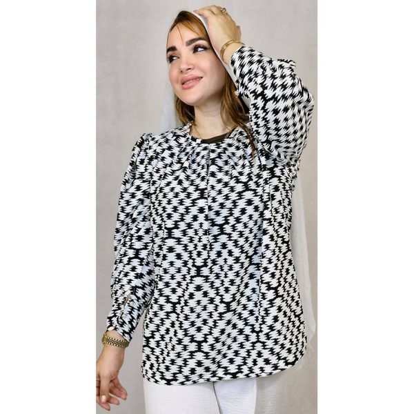 20900900-2 شومیز الیزه طرحدار - مانتو پاتریس رشت