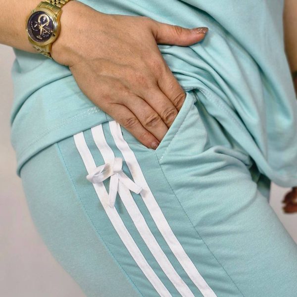 ست تیشرت شلوار پاپیون نخ پنبه