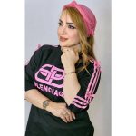 ست تیشرت شلوار پاپیون صورتی بالنسیاگا-