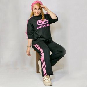 ست تیشرت شلوار پاپیون صورتی بالنسیاگا- مانتو پاتریس رشت