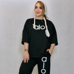 ست تیشرت شلوار مشکی نخ پنبه