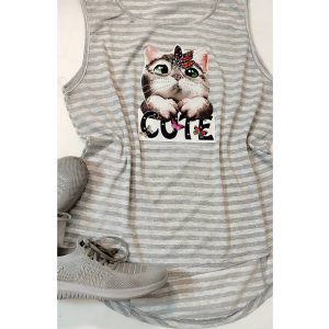 تاپ حلقه ای راه راه ملانژ - مانتو پاتریس رشت