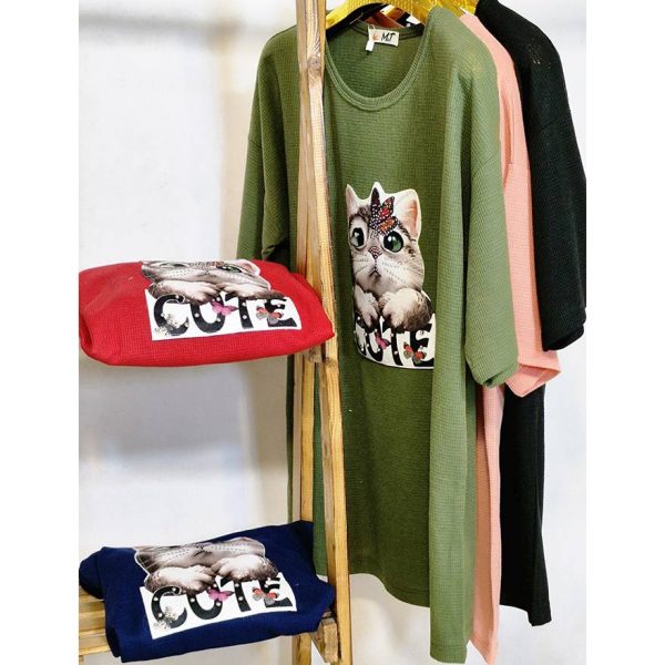 تیشرت بیسکوییتی گربه - مانتو پاتریس رشت