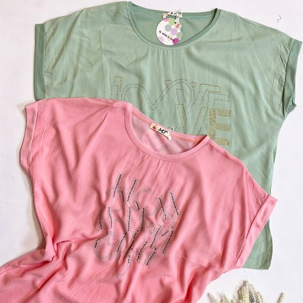 تیشرت نخی نگینی