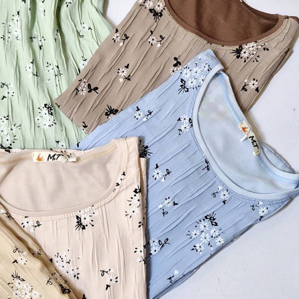 تیشرت گلدار پفکی