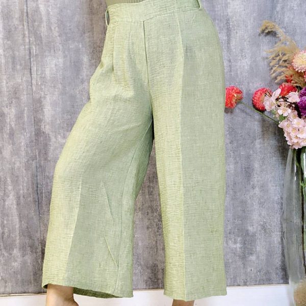 شلوار لینن واید لگ